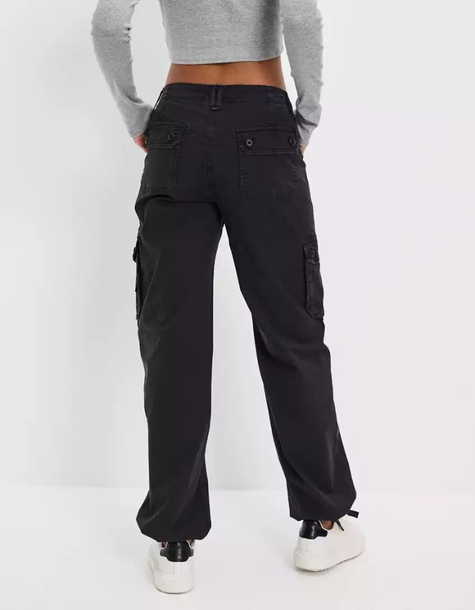 Jean American Eagle AE Snappy Stretch Baggy Cargo Jogger Noir Femme | FJK-32100902